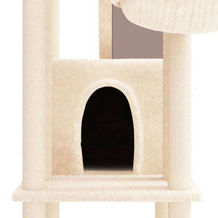 Ansamblu de pisici cu stâlpi din funie de sisal, crem, 201 cm WALTI