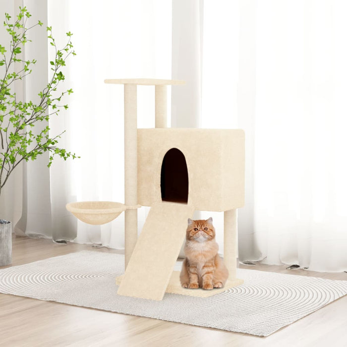 Ansamblu de pisici cu stâlpi din funie de sisal, crem, 96 cm - WALTI WALTI