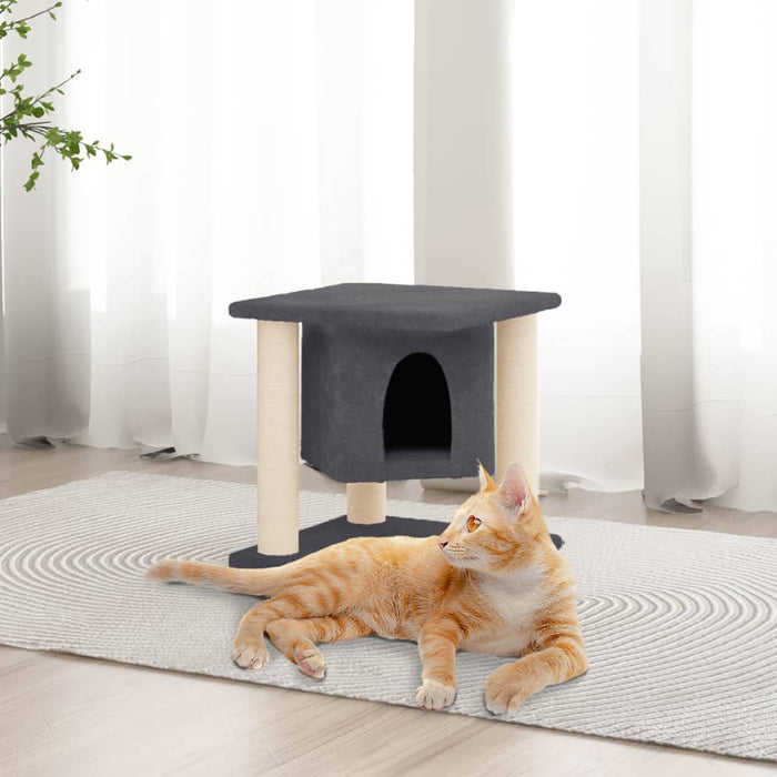 Ansamblu pisici cu stâlpi din funie sisal, gri închis, 37 cm WALTI