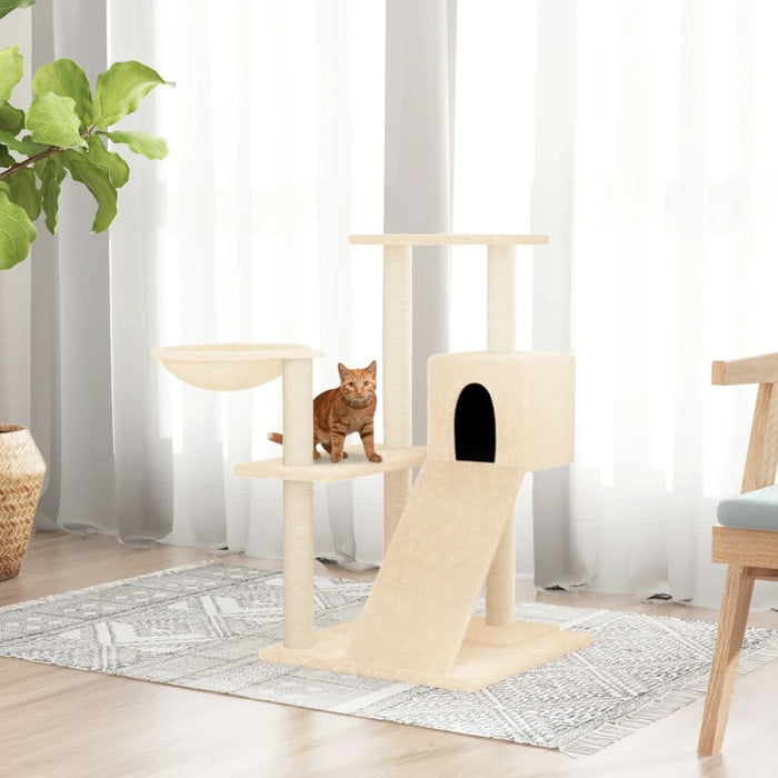 Ansamblu de pisici cu stâlpi din funie de sisal, crem, 82 cm - WALTI WALTI