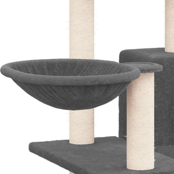 Ansamblu pisici cu stâlpi din funie sisal, gri închis, 82 cm - WALTI WALTI