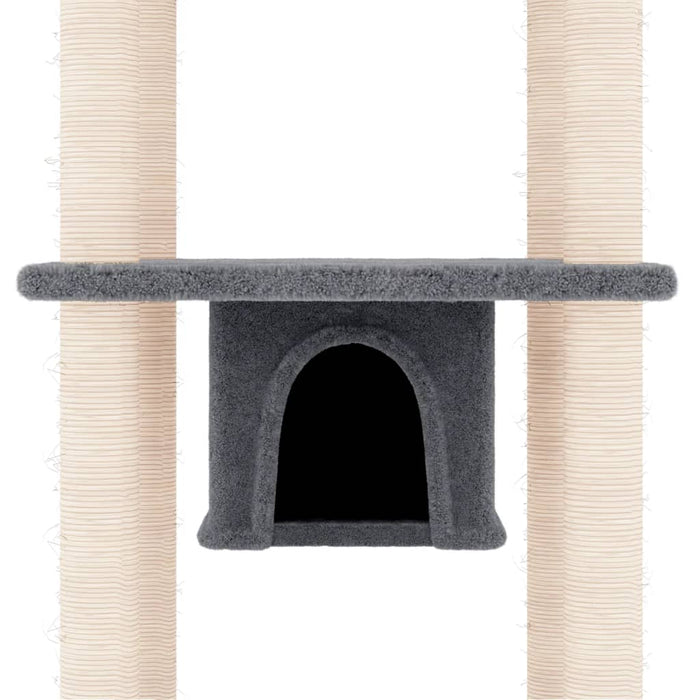 Ansamblu de pisici, stâlpi din funie sisal, gri închis, 169 cm - WALTI WALTI