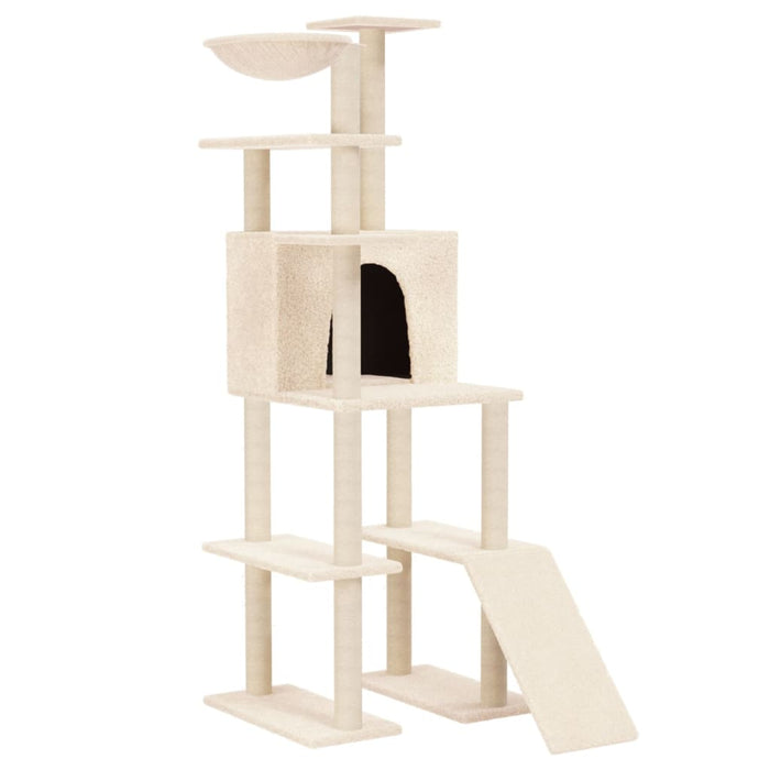 Ansamblu de pisici cu stâlpi din funie de sisal, crem, 166 cm - WALTI WALTI