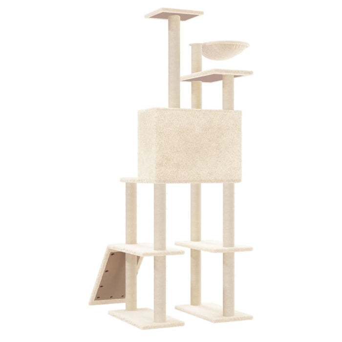 Ansamblu de pisici cu stâlpi din funie de sisal, crem, 166 cm - WALTI WALTI