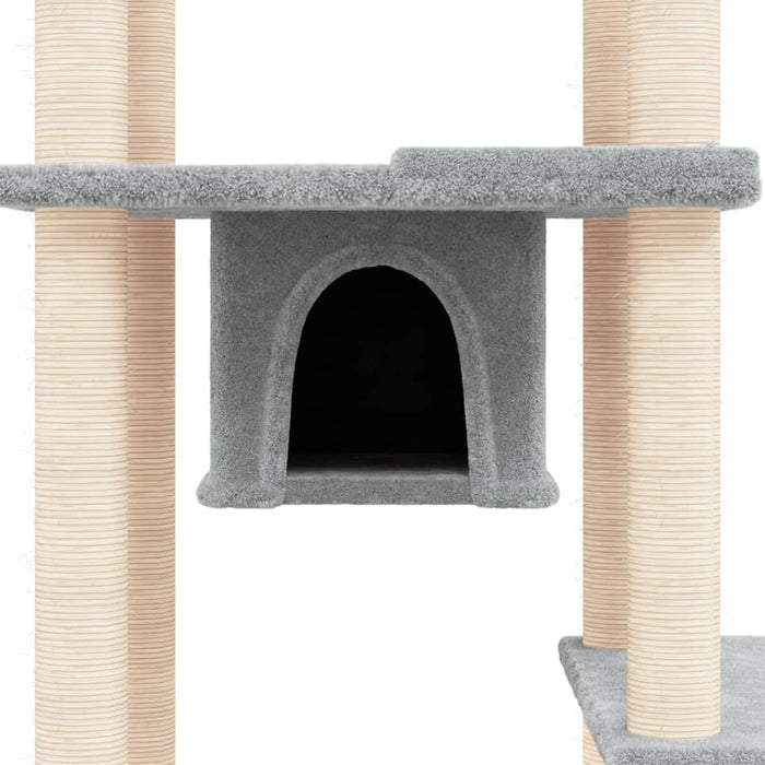 Ansamblu de pisici, stâlpi din funie sisal, gri deschis, 176 cm - WALTI WALTI