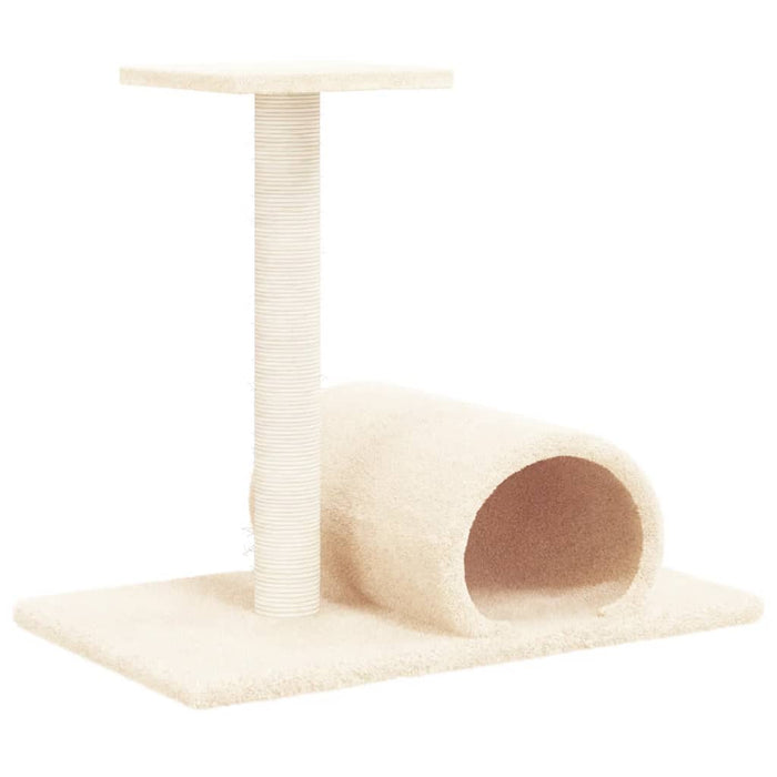 Stâlp de zgâriere pentru pisici cu tunel, crem, 60x34,5x50 cm - WALTI WALTI