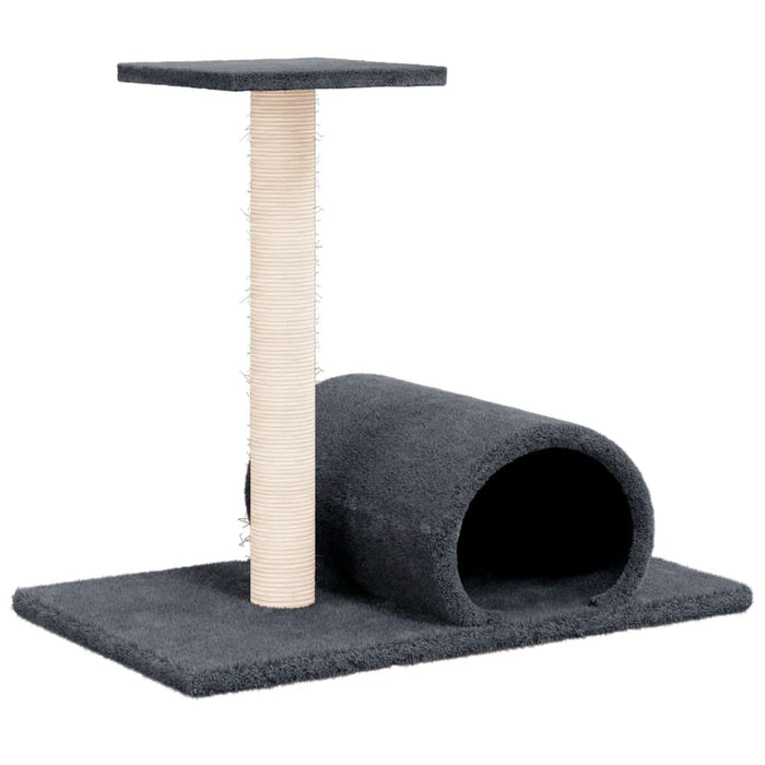 Stâlp zgâriere de pisici cu tunel, gri închis, 60x34,5x50 cm - WALTI WALTI