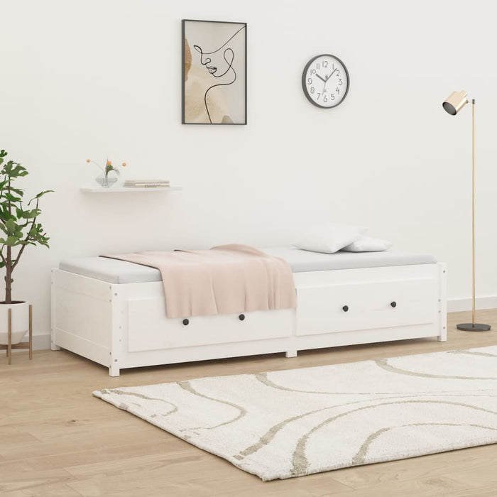 Pat de zi Single, alb, 90x190 cm, lemn masiv de pin WALTI