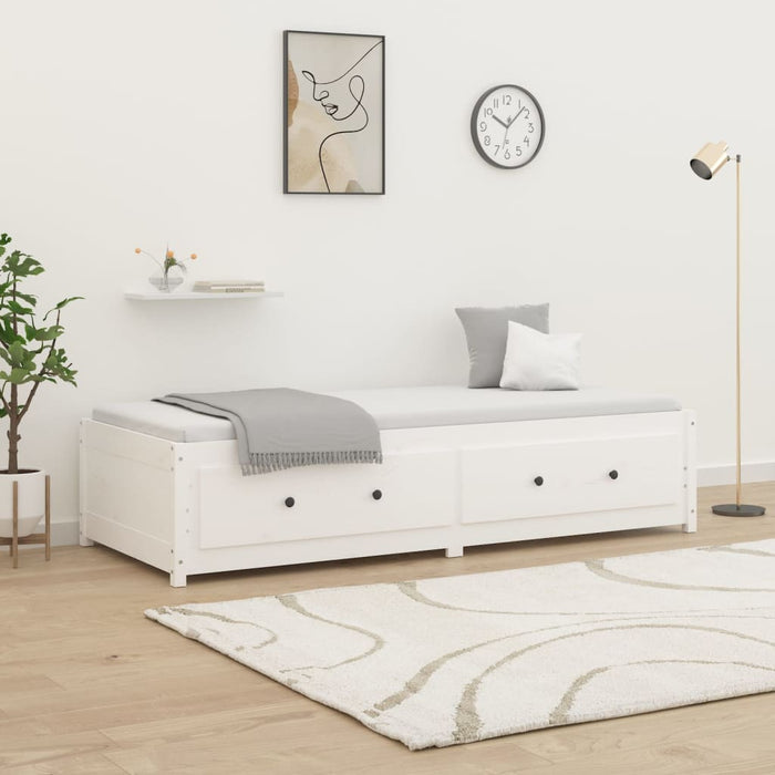 Pat de zi Single, alb, 90x190 cm, lemn masiv de pin WALTI