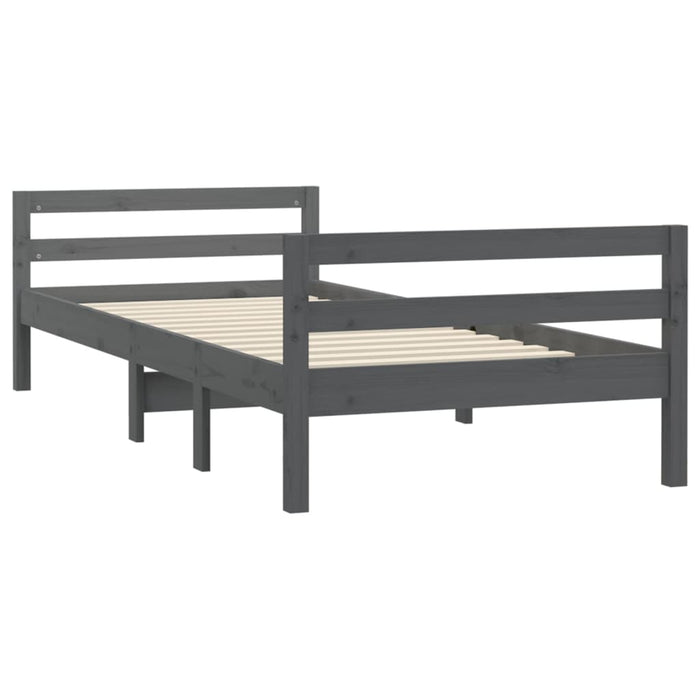 Cadru de pat, gri, 75x190 cm, lemn masiv de pin WALTI