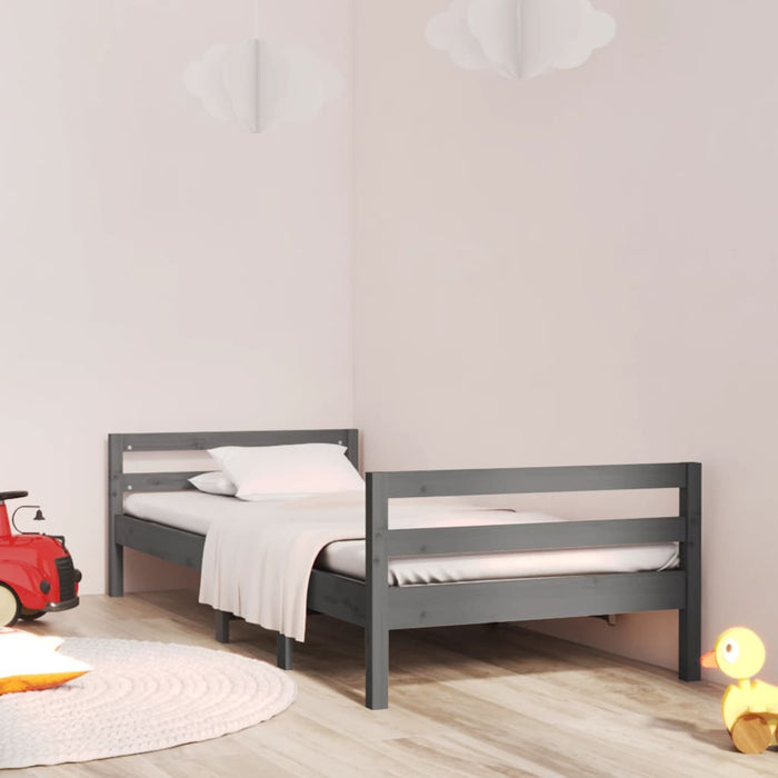 Cadru de pat, gri, 75x190 cm, lemn masiv de pin WALTI