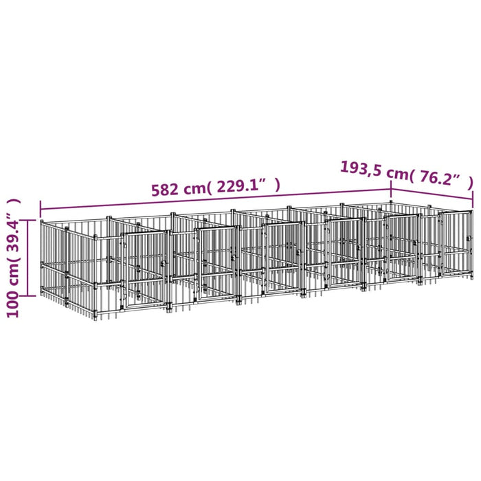 Padoc pentru câini de exterior, 11,26 m², oțel - WALTI WALTI