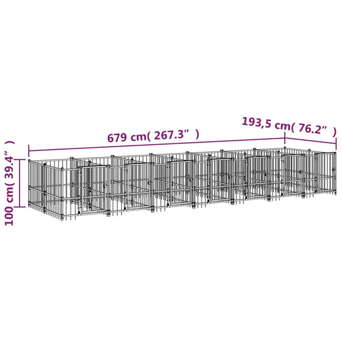 Padoc pentru câini de exterior, 13,14 m², oțel - WALTI WALTI