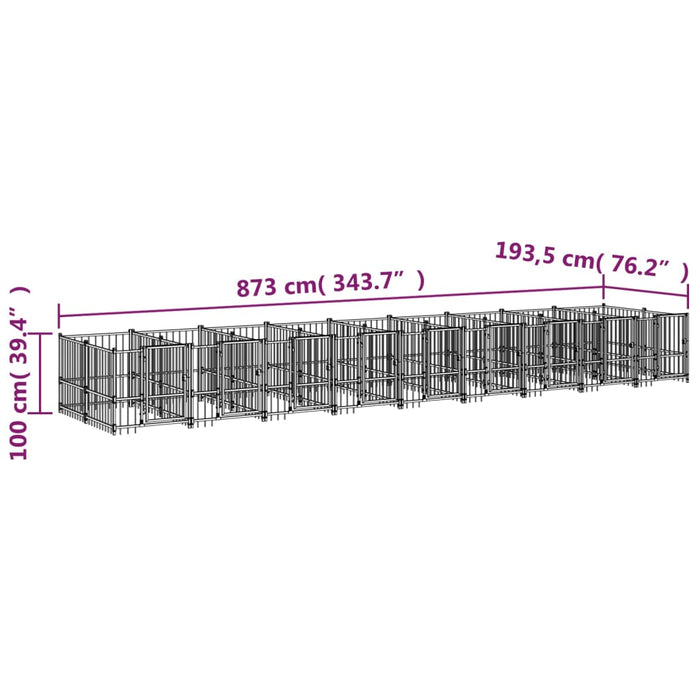 Padoc pentru câini de exterior, 16,89 m², oțel - WALTI WALTI
