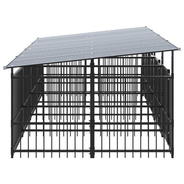 Padoc pentru câini de exterior cu acoperiș, 7,51 m², oțel - WALTI WALTI