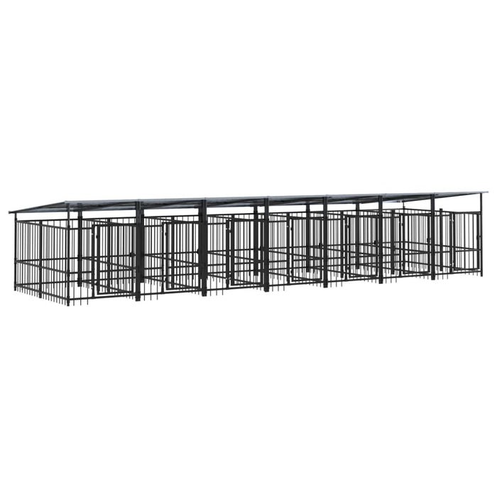 Padoc pentru câini de exterior cu acoperiș, 13,14 m², oțel - WALTI WALTI