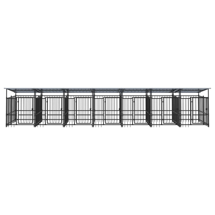 Padoc pentru câini de exterior cu acoperiș, 13,14 m², oțel - WALTI WALTI