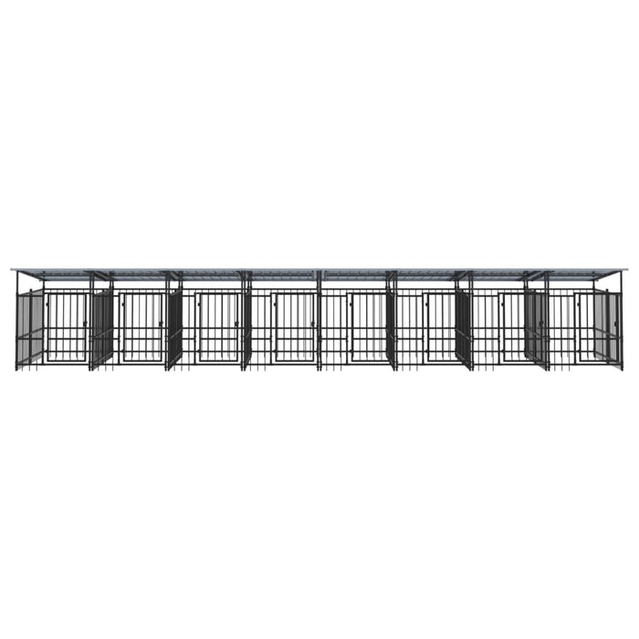 Padoc pentru câini de exterior cu acoperiș, 15,02 m², oțel - WALTI WALTI