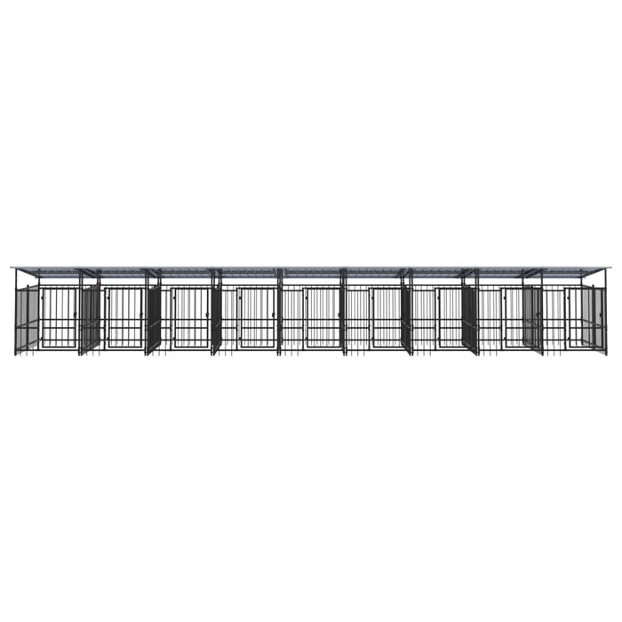 Padoc pentru câini de exterior cu acoperiș, 16,89 m², oțel - WALTI WALTI