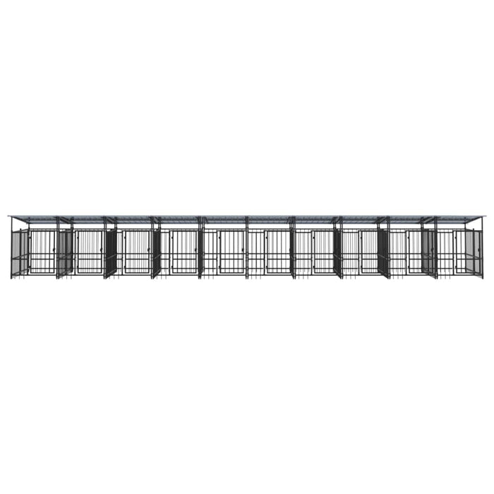 Padoc pentru câini de exterior cu acoperiș, 18,77 m², oțel - WALTI WALTI