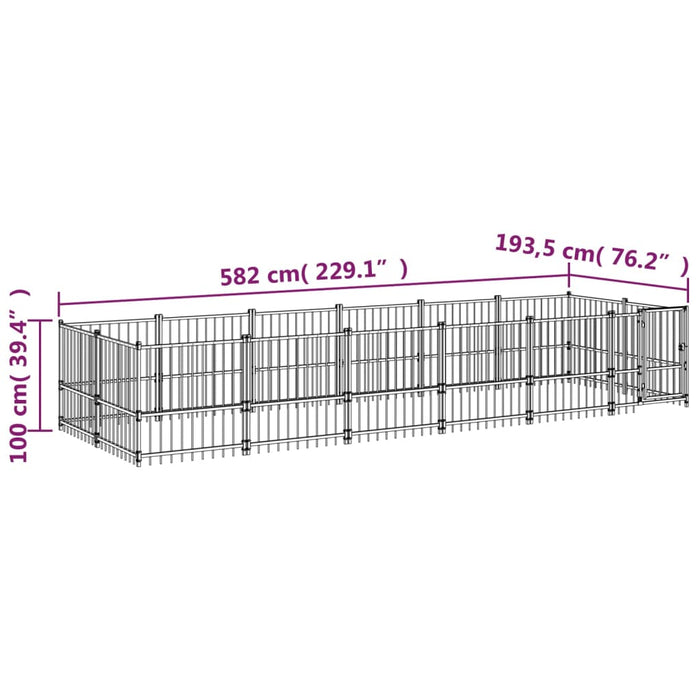 Padoc pentru câini de exterior, 11,26 m², oțel - WALTI WALTI
