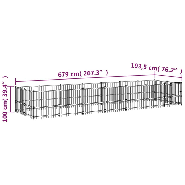 Padoc pentru câini de exterior, 13,14 m², oțel - WALTI WALTI