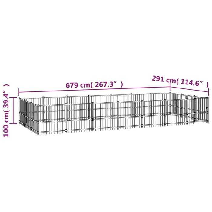 Padoc pentru câini de exterior, 19,76 m², oțel - WALTI WALTI