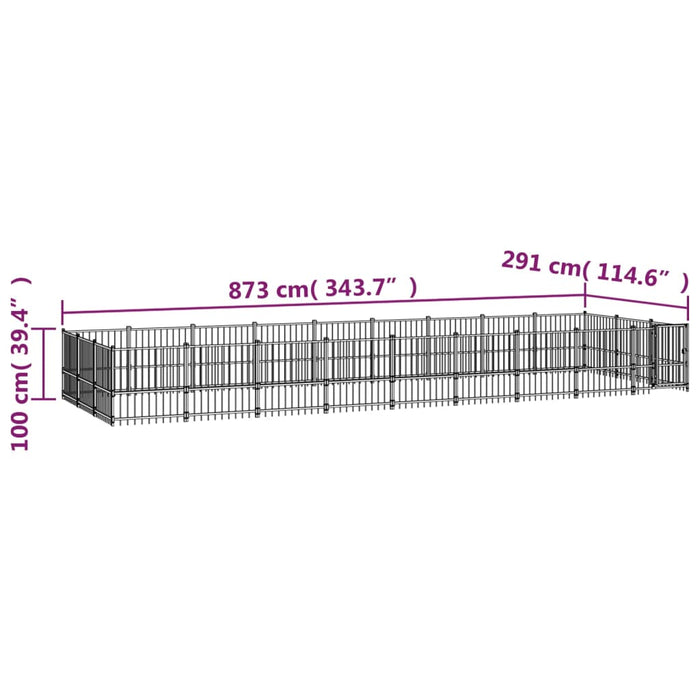 Padoc pentru câini de exterior, 25,4 m², oțel - WALTI WALTI