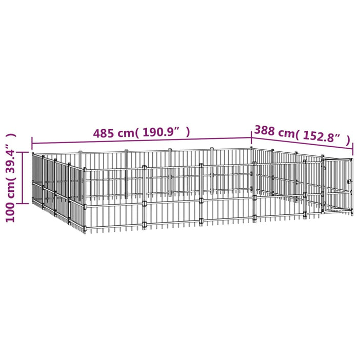 Padoc pentru câini de exterior, 18,82 m², oțel - WALTI WALTI