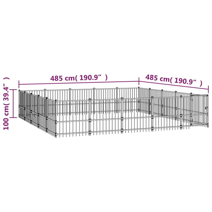 Padoc pentru câini de exterior, 23,52 m², oțel - WALTI WALTI