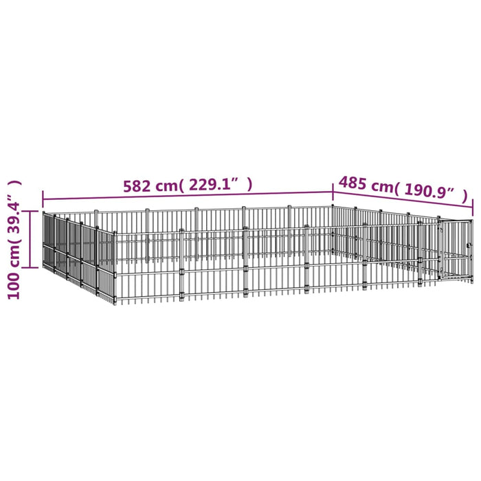 Padoc pentru câini de exterior, 28,23 m², oțel - WALTI WALTI