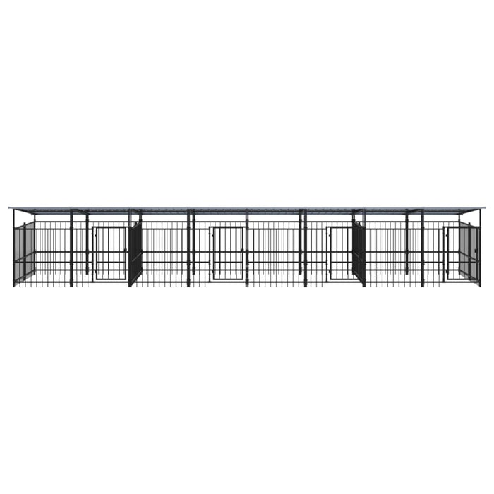 Padoc pentru câini de exterior cu acoperiș, 15,02 m², oțel - WALTI WALTI
