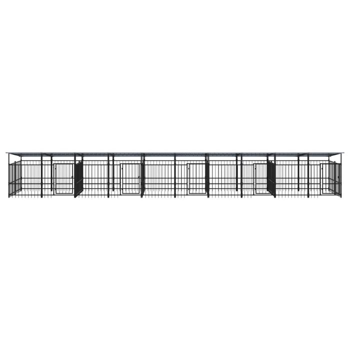 Padoc pentru câini de exterior cu acoperiș, 18,77 m², oțel - WALTI WALTI