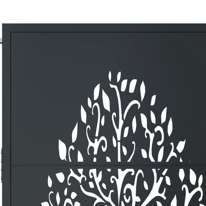 Poartă pentru grădină, antracit, 105x105 cm, oțel, design copac - WALTI WALTI