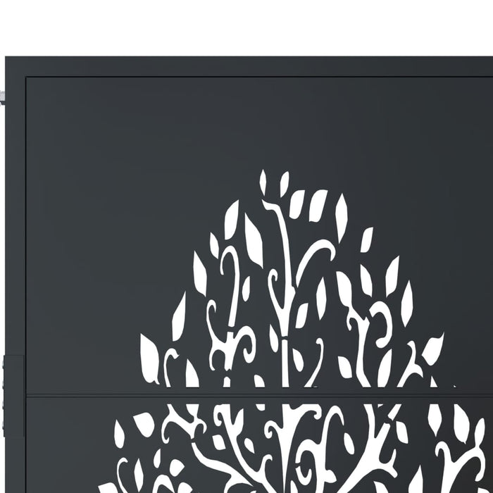 Poartă pentru grădină, antracit, 105x180 cm, oțel, design copac - WALTI WALTI