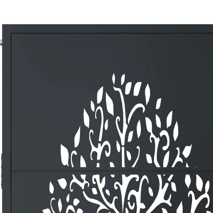 Poartă pentru grădină, antracit, 105x205 cm, oțel, design copac - WALTI WALTI