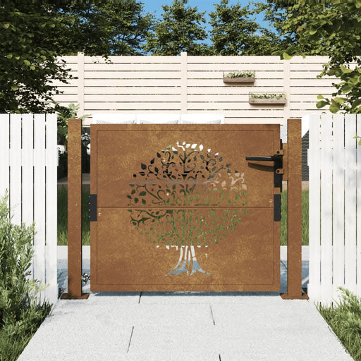 Poartă pentru grădină, 105x80 cm, oțel corten, model copac - WALTI WALTI