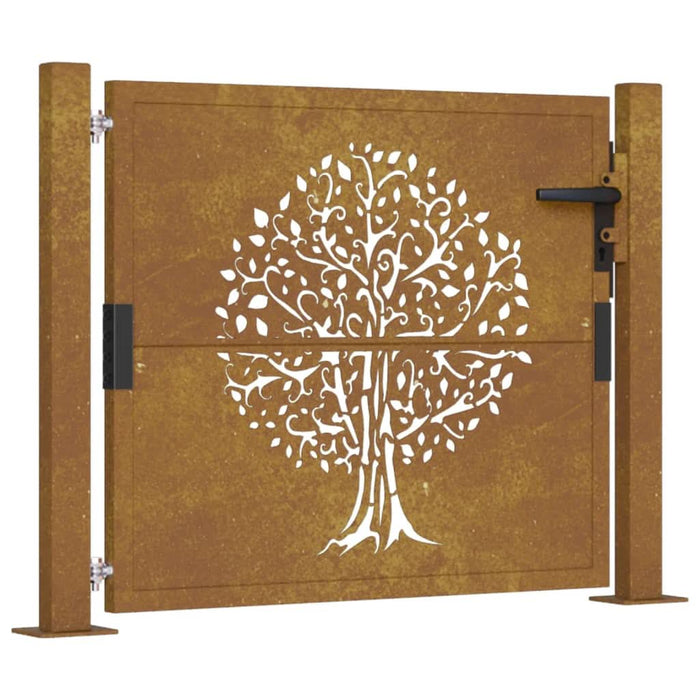 Poartă pentru grădină, 105x105 cm, oțel corten, model copac - WALTI WALTI