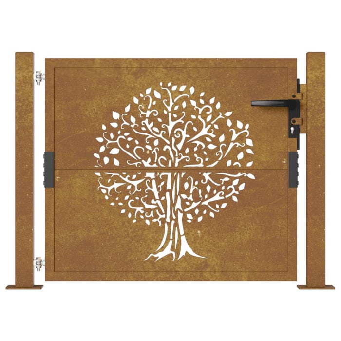 Poartă pentru grădină, 105x105 cm, oțel corten, model copac - WALTI WALTI