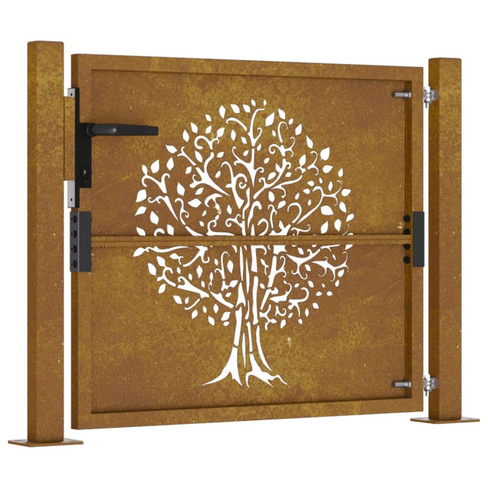 Poartă pentru grădină, 105x105 cm, oțel corten, model copac - WALTI WALTI