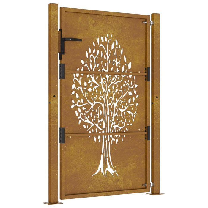Poartă pentru grădină, 105x130 cm, oțel corten, model copac - WALTI WALTI