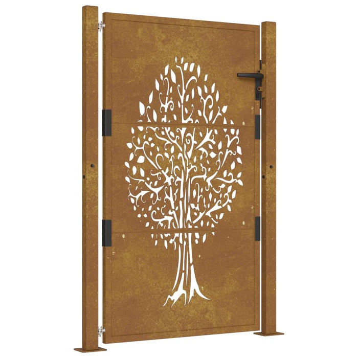 Poartă pentru grădină, 105x155 cm, oțel corten, model copac - WALTI WALTI