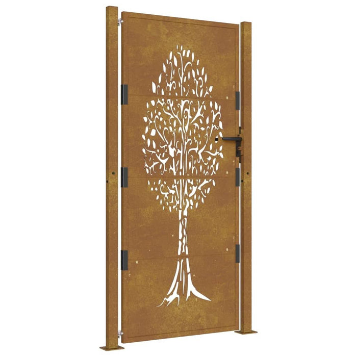 Poartă pentru grădină, 105x180 cm, oțel corten, model copac - WALTI WALTI