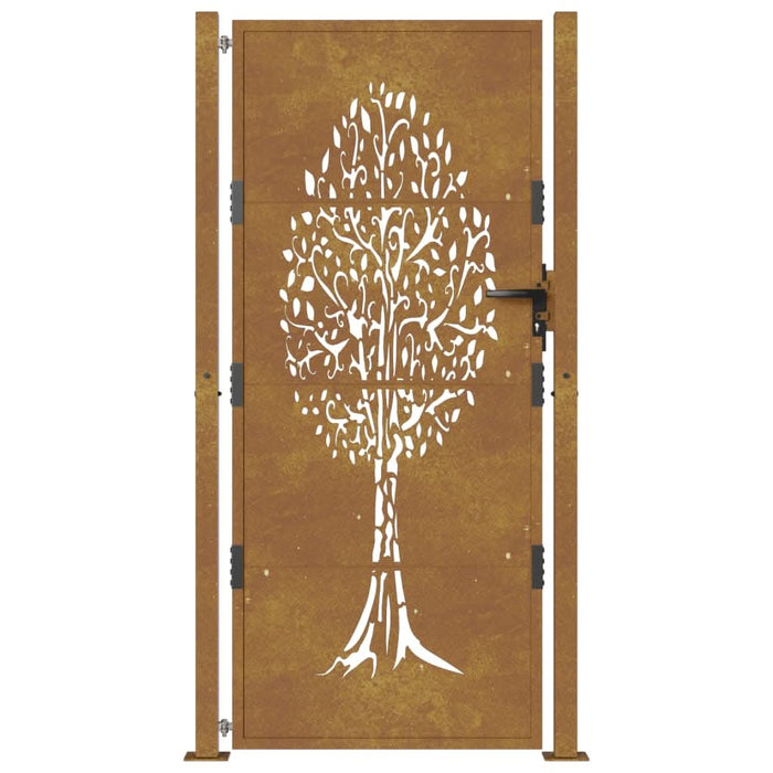 Poartă pentru grădină, 105x180 cm, oțel corten, model copac - WALTI WALTI