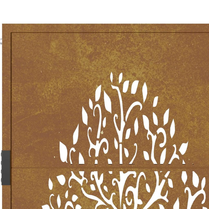 Poartă pentru grădină, 105x180 cm, oțel corten, model copac - WALTI WALTI