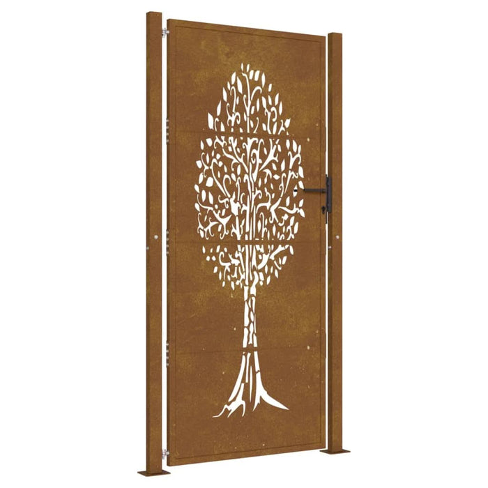 Poartă de grădină, 105x205 cm, oțel corten, model copac - WALTI WALTI
