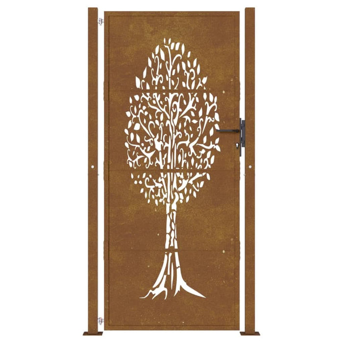 Poartă de grădină, 105x205 cm, oțel corten, model copac - WALTI WALTI