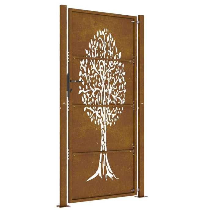 Poartă de grădină, 105x205 cm, oțel corten, model copac - WALTI WALTI