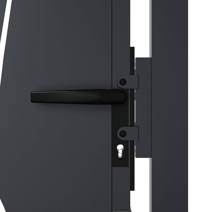 Poartă pentru grădină, antracit, 105x180 cm, oțel, model iarbă - WALTI WALTI