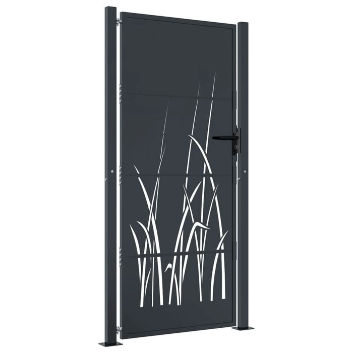 Poartă pentru grădină, antracit, 105x205 cm, oțel, model iarbă - WALTI WALTI